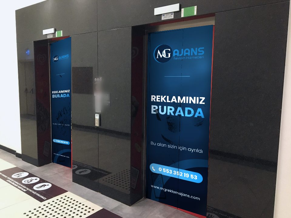 Asansör Kapı Giydirme – MG Ajans reklam uygulaması
