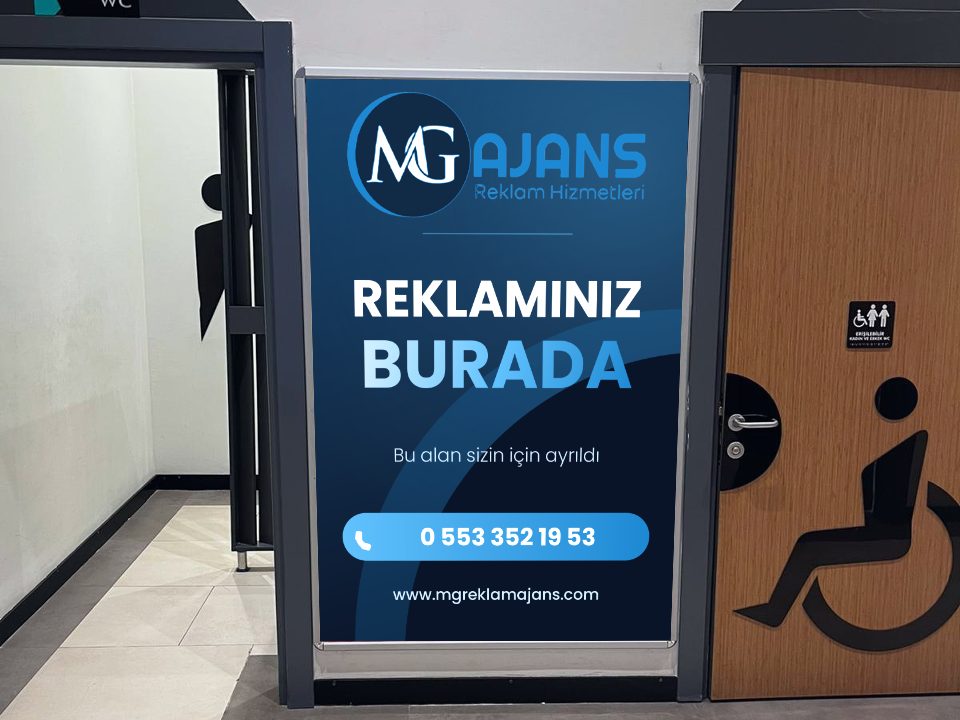 WC Önü Pano – MG Ajans reklam uygulaması